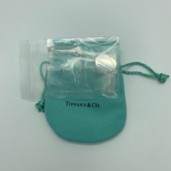 Please Return to Tiffany & Co. Heart Tag Charm Double Chain Bracelet SS 925 - Picture 13 of 13